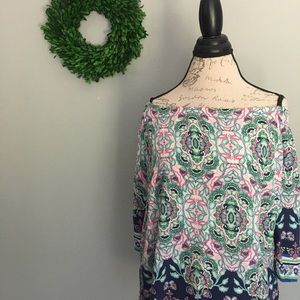 Off the shoulder multicolored top